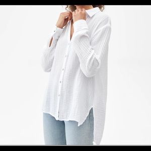 🌟🤍🌟NWOT Michael Stars Gauze Blouse Bright White